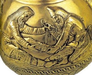 Nomades scythes – détail d’un vase découvert dans le kourgane de Koul-Oba - Russie