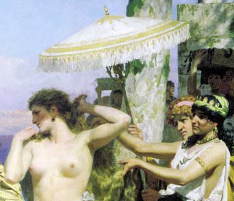 Phryné aux fêtes de Poséidon à Éleusis - Henryk Hippolytovitch Siemiradzki - 1882 [détail]