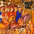 Départ en pèlerinage - Miniature dans l’ ’Histoire d’Outremer’ de Guillaume de Tyr - BNF