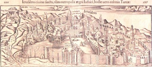 ’La Cité sainte de Jérusalem, aujourd’hui colonie turque’ par Sebastian Munster - 1552