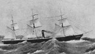 Navire mixte, voile et vapeur, au milieu du XIXe siècle