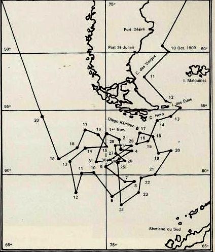 Le passage du cap Horn par le trois-mâts La Rochejaquelein en octobre 1909