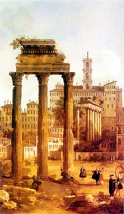 Ruines du Forum vers le Capitole, par Canaletto - Angleterre, collections royales
