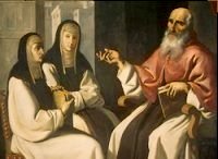 Sainte Paule, sainte Eustochie et saint Jérôme - tableau de Francisco de Zurbarán