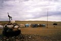 Camp de chercheurs d’or dans le désert de Gobi