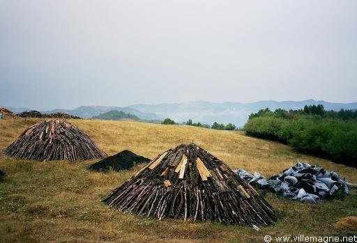 Fours à charbon de bois dans les monts Balkan - Bulgarie