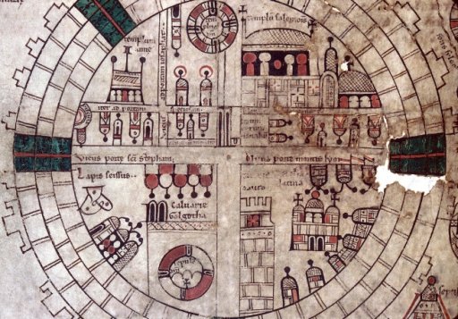 Plan de Jérusalem au XIIe siècle - Descriptio civitatis Jherusalem