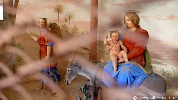 L’ange, l’Enfant-Jésus et sa mère en route pour l’Égypte